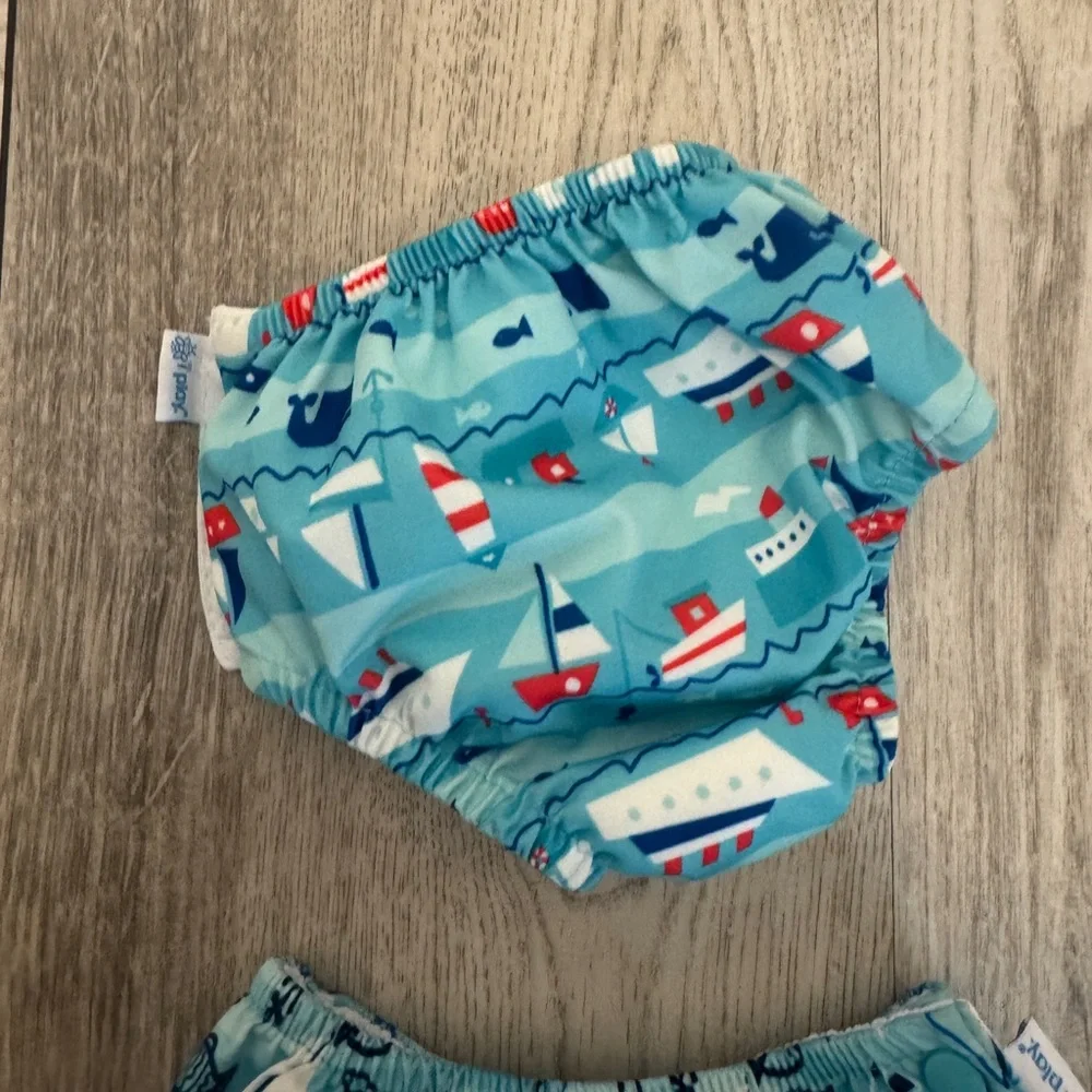 Nautical Themed Kids Swim Diaper Set - Blue